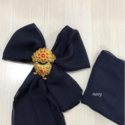 SELENDANG CHIFFON || SELENDANG SIFON BALI WARNA WARNI-Navy