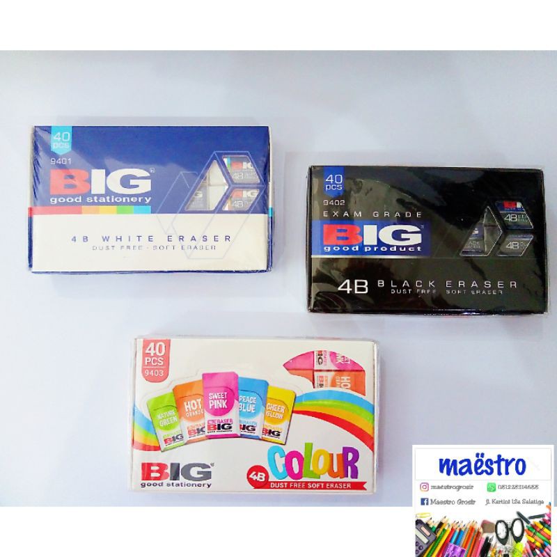 

BIG Eraser 4B / Colour / Black / White / Penghapus Big