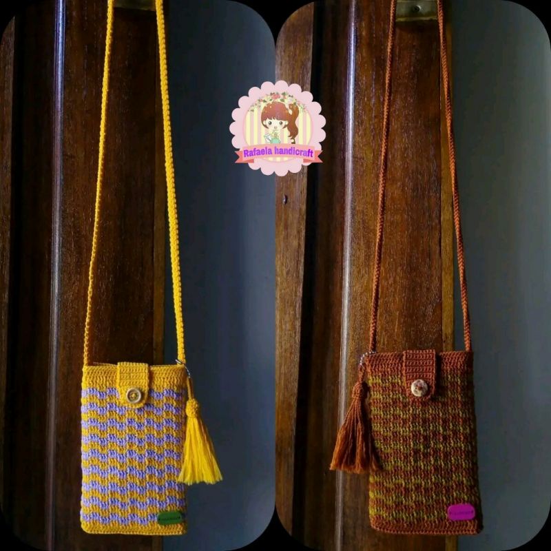 Tas hp rajut/tas selempang rajut