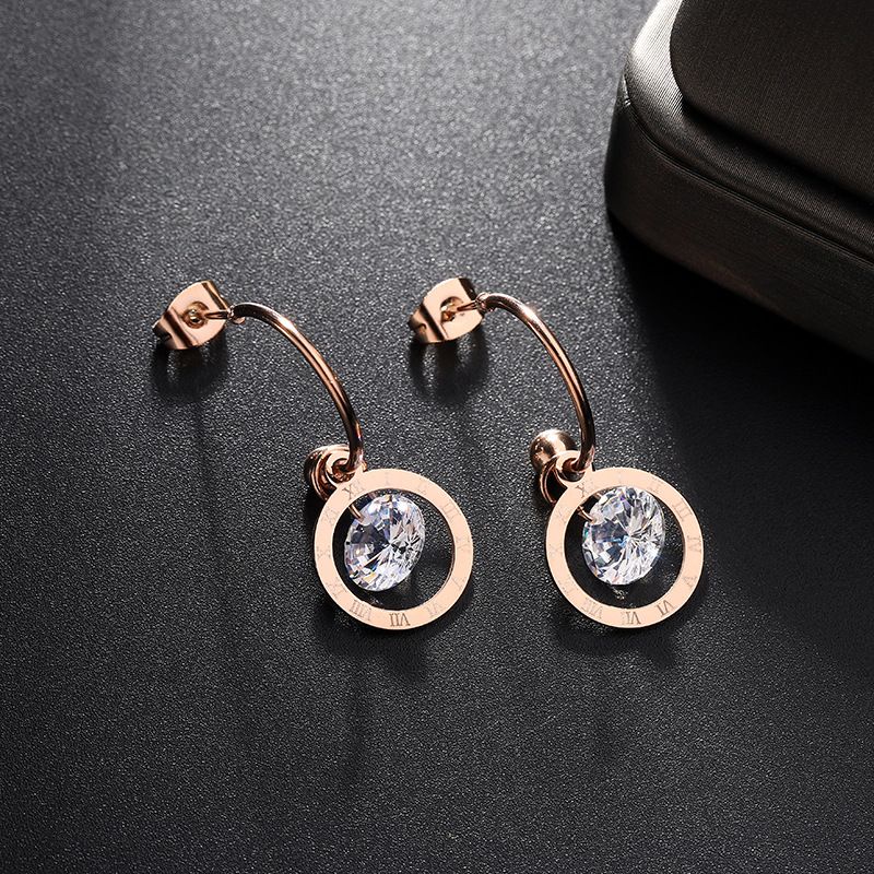 COD! anting titanium stud diamond zircon romawi anti karat import