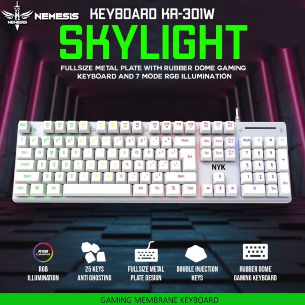 KEYBOARD GAMING NYK KR-301 RGB UNDERGLOW