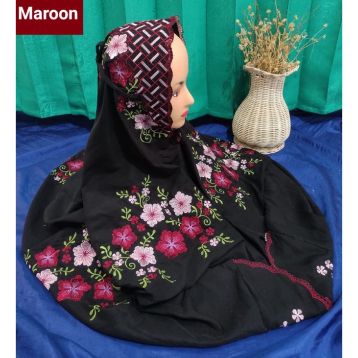 Mukena Terusan/Lajuran Dewasa Mukena Hitam Bordil Mukena Motif Bunga Rasi Bintang Mukena Mukena Mura