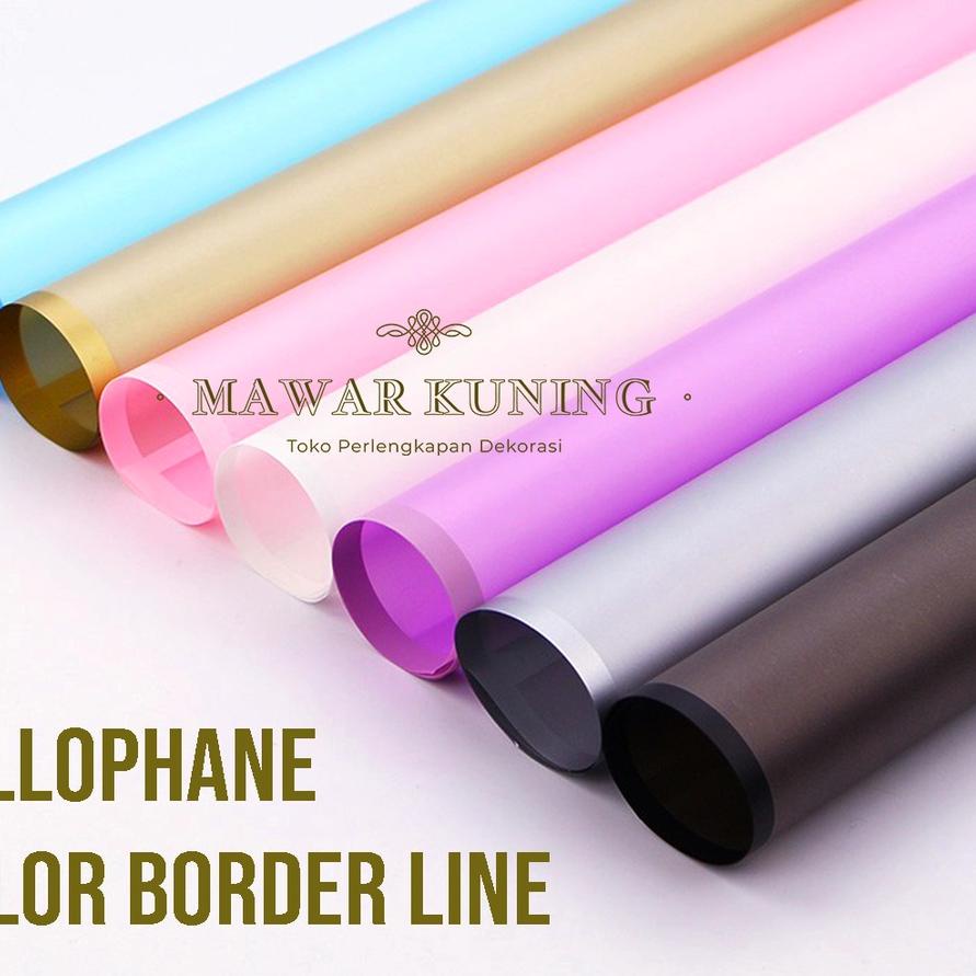 

Hot - 20 lembar Color Border Line Flower Wrap / Kertas Bunga Garis Warna - YWF ✔