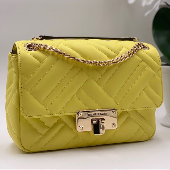 Tas Michael Kors Peyton Medium Shoulder Flap Sunshine New Original