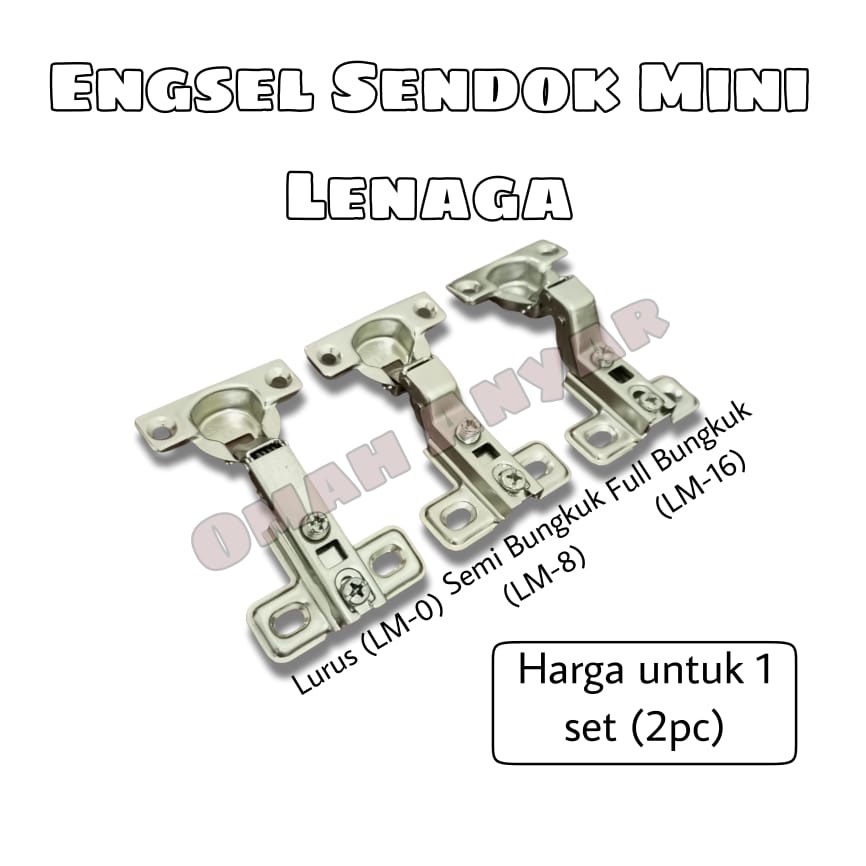 Engsel Sendok Mini Lenaga LM Lemari Kayu Aluminium Olimpik Olympic 26mm