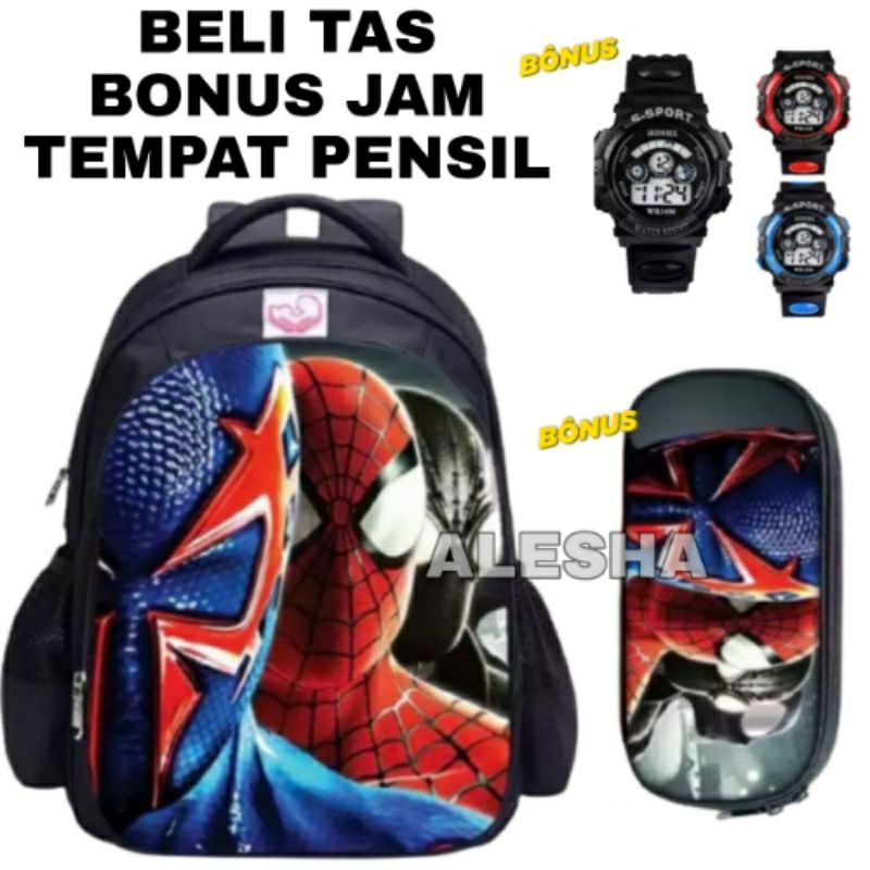 Ransel Avenger anak laki-laki tas anak SD TK bonus jam