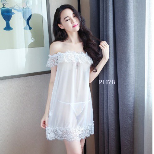 [PRODUK TERLARIS] BAJU TIDUR SABRINA BAJU TIDUR WANITA SEXY LINGERIE SLEEPWEAR PUTIH PL17B