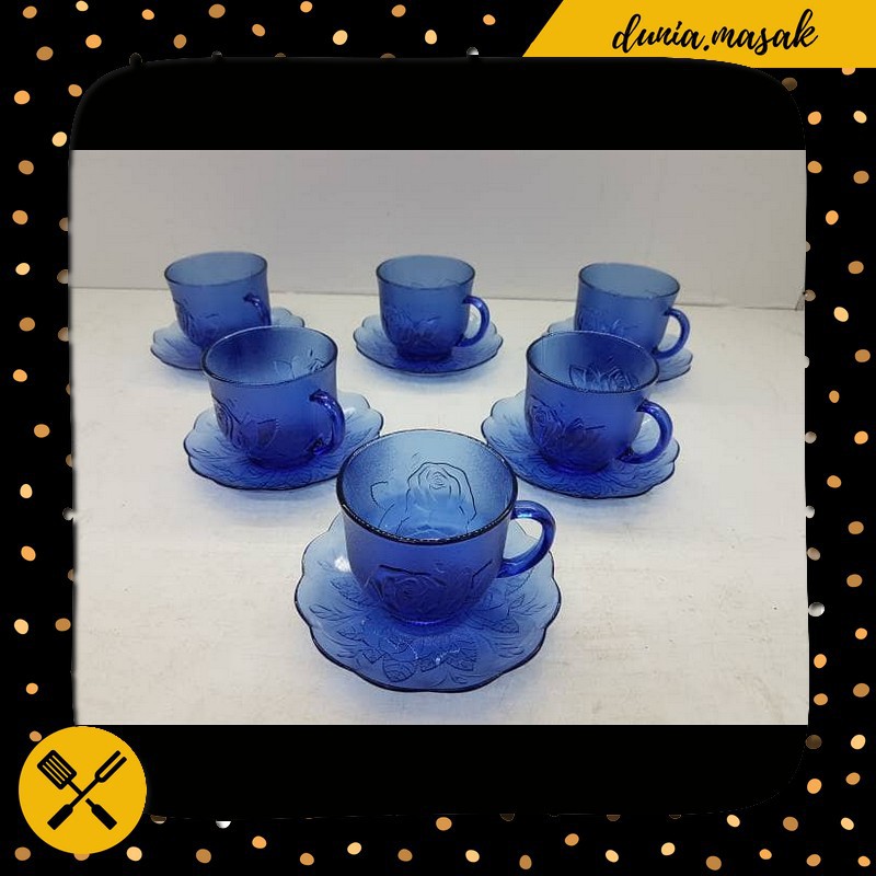Set Tea Cup Cangkir Gelas Teh Tea Set Rossy 12 Pcs Unik Murah Berkualitas