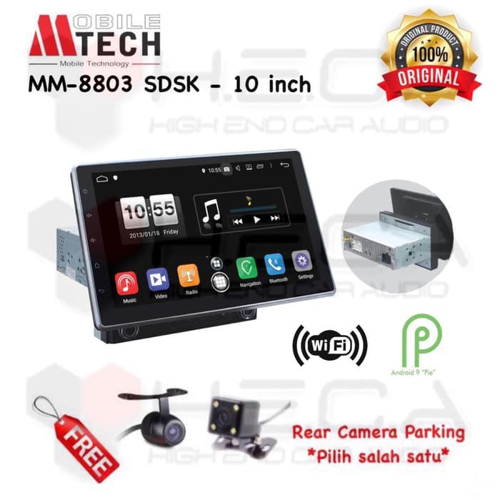 Mtech MM-8803 SDSK Mobile Tech 10" Head Unit Single Din Tape + camera