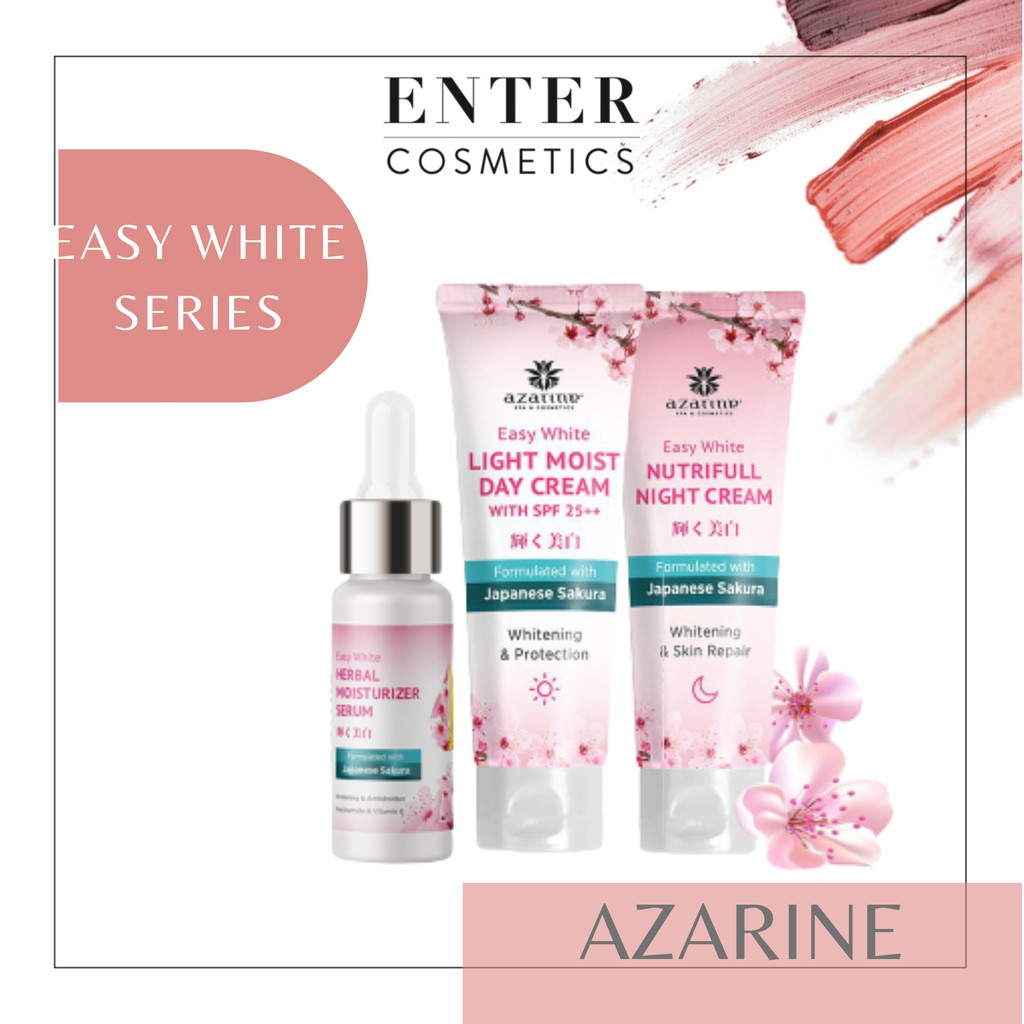 AZARINE Easy White Series with Japanese Sakura | herbal moisturizer serum | Day Cream | Night Cream