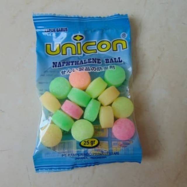 Kapur Barus Unicorn Warna Warni Kemasan Ekonomis 25gram Kamper Warna