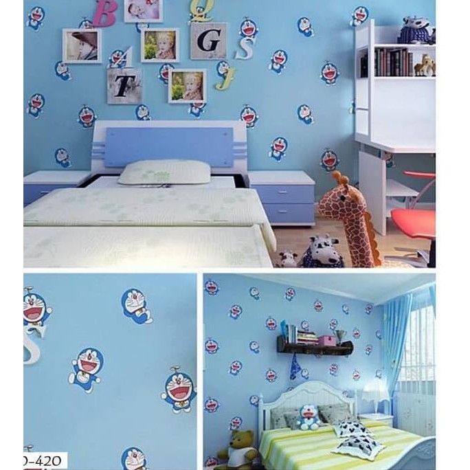 Wallpaper Doraemon  Warna  Biru  Muda