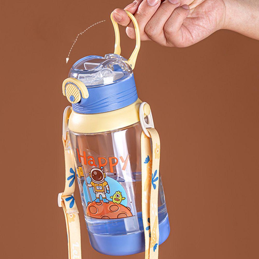 Needway Cangkir Air Anak Kreatif 700ml Botol Air Transparan Kartun Astronot Makan Luar Ruangan Sippy Cup