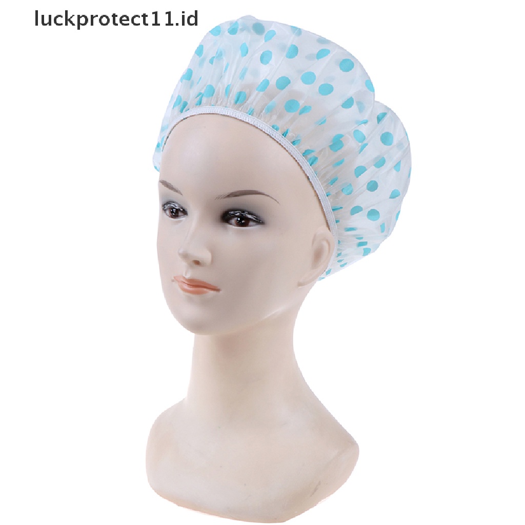 //HG&amp;ID// Adult Shower Cap Plastic Waterproof Reusable Hair Bath Hat Shower Care .