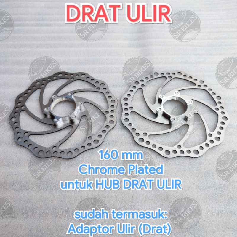 Piringan Cakram Disc Brake Rotor 160 mm. Drat Ulir atau 6 Bolt Baut. ETERNA