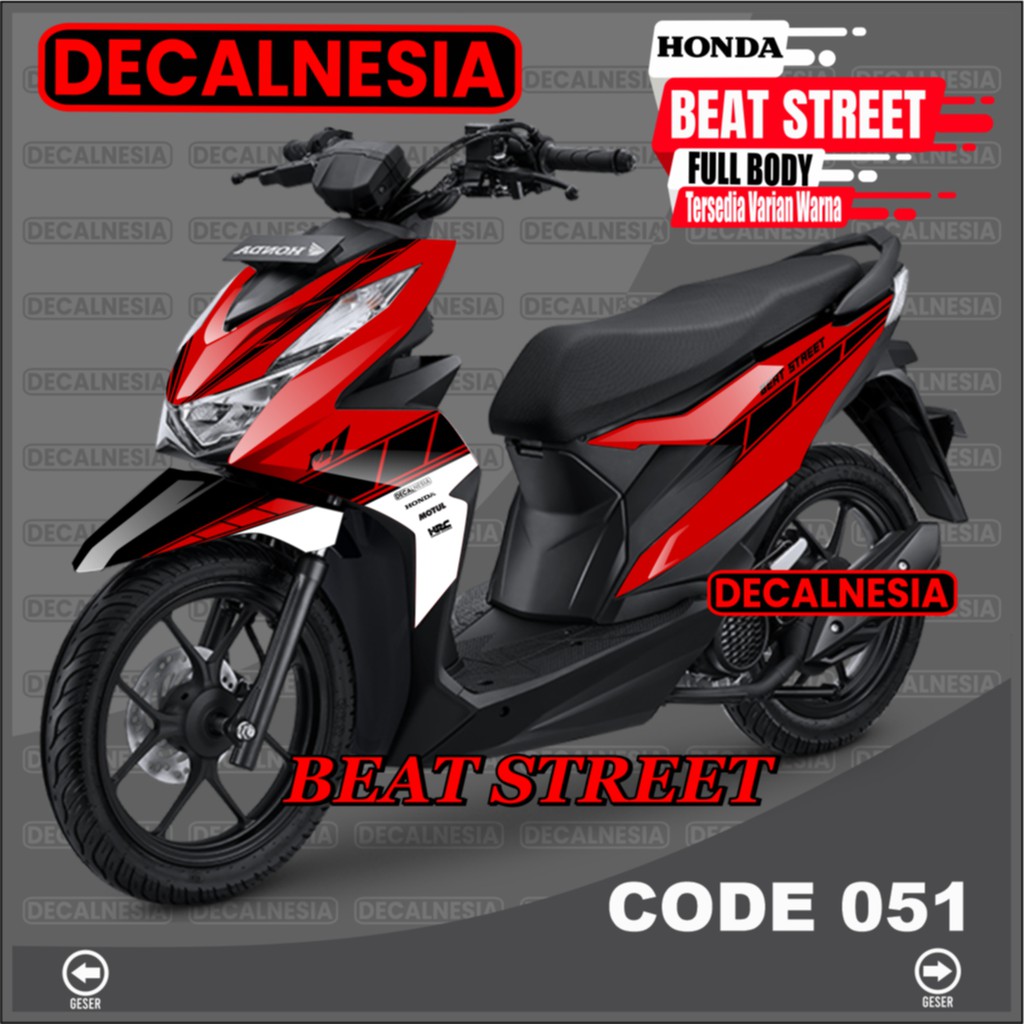 Stiker Beat Street New 2021 2022 2023 Full Body Decal Motor Sticker Modif Dekal Variasi Aksesoris 2020 C51