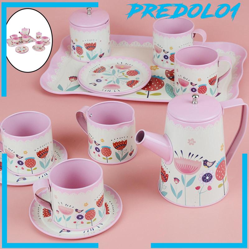 (Predolo1) 12pcs / Set Mainan Simulasi Teko + Cangkir Teh Untuk Anak Bermain Peran