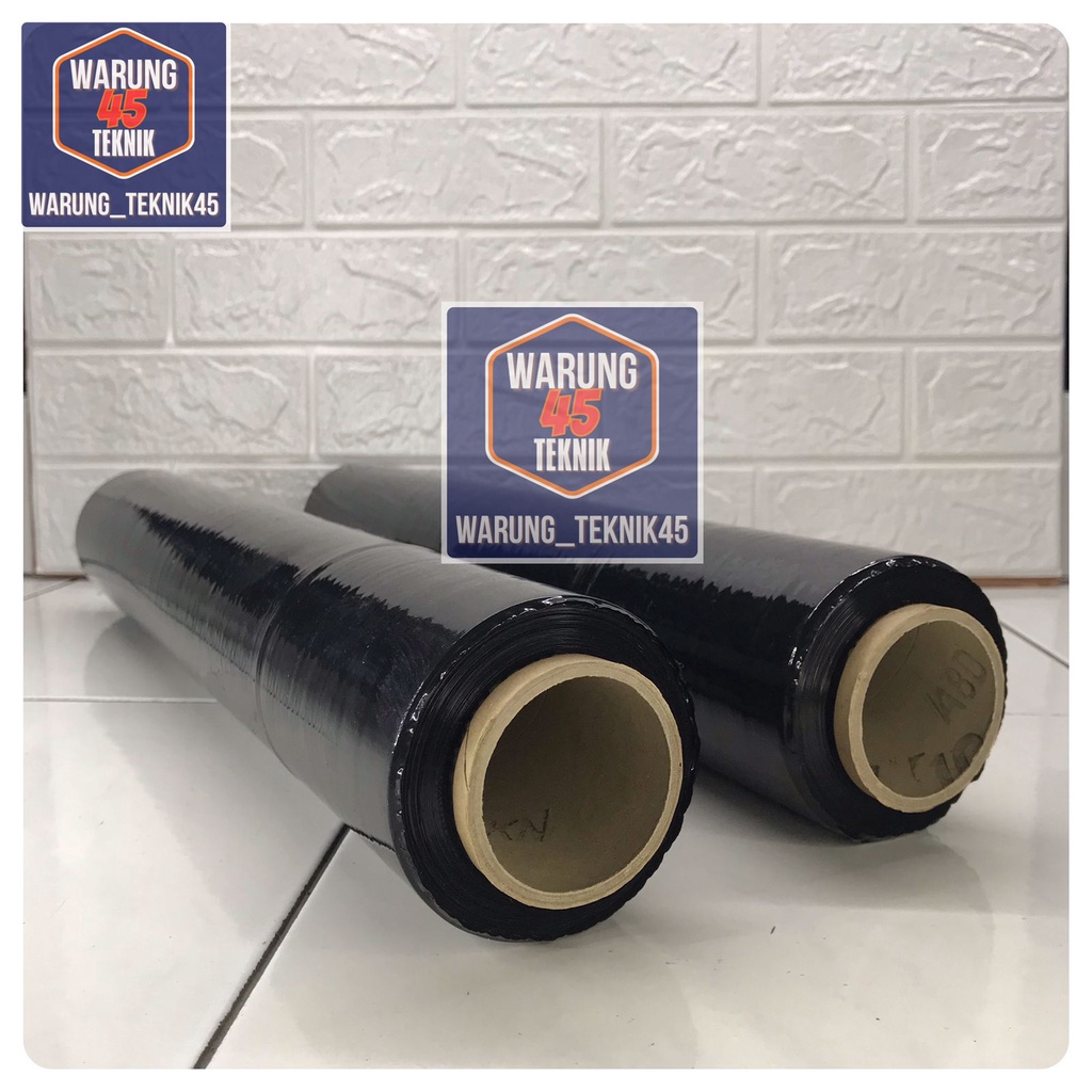 PLASTIK WRAP WRAPPING WRAPING HITAM STRECH FILM 50 cm x 200 m x 17 mic METERAN FULL