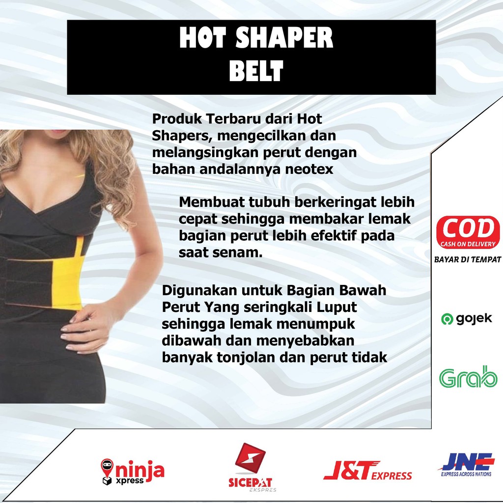 Korset Olahraga Pinggang Pembakar Lemak Perut Buncit Tubuh Pengencang Hot Shapers Belt Original