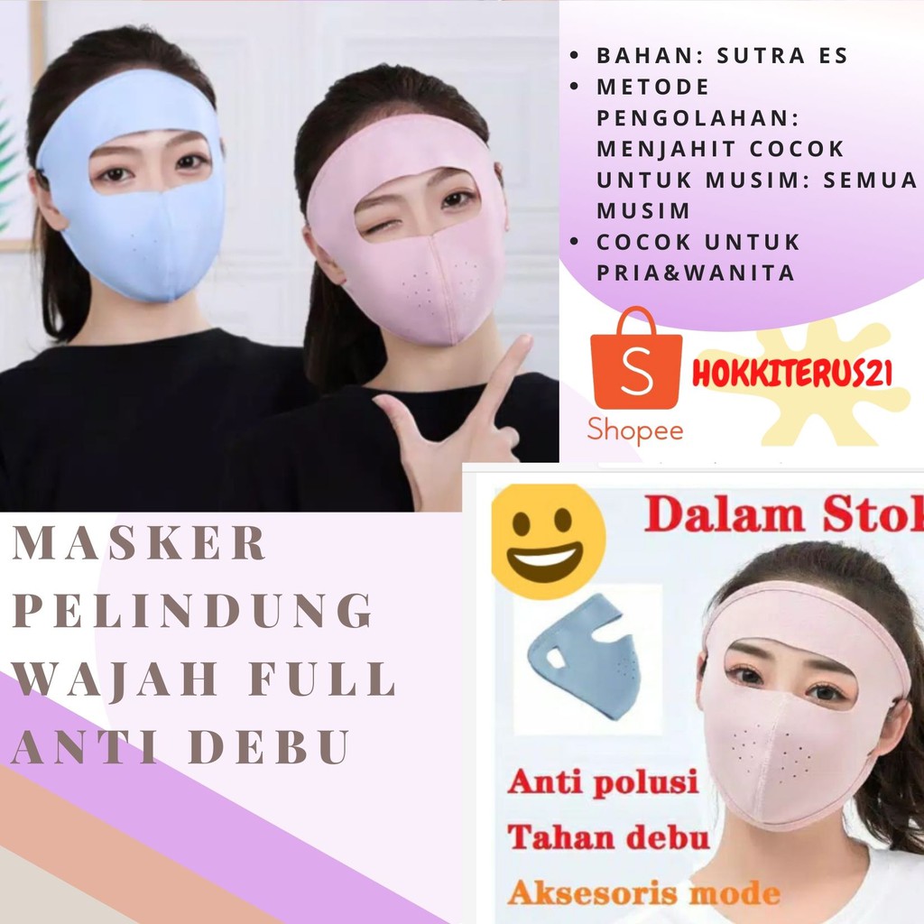 Pelindung Wajah / Masker Non Medis Anti Debu &amp; Polusi Murah Berkualitas - By Hokkiterus