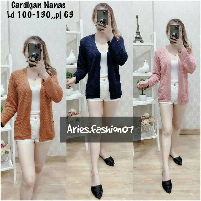 AF-Cardigan nanas/cardigan popcorn/cardigan rajut halus