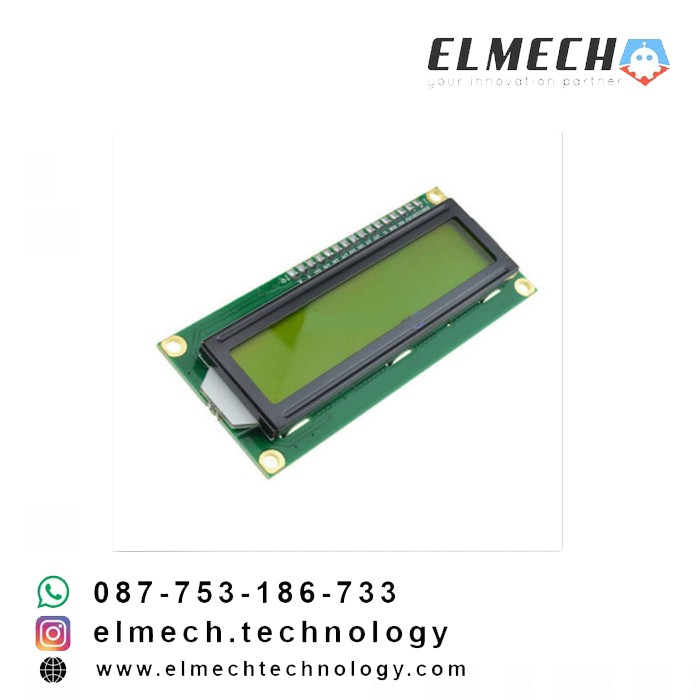 LCD 16x2 LCD Display  display green yellow tanpa I2C