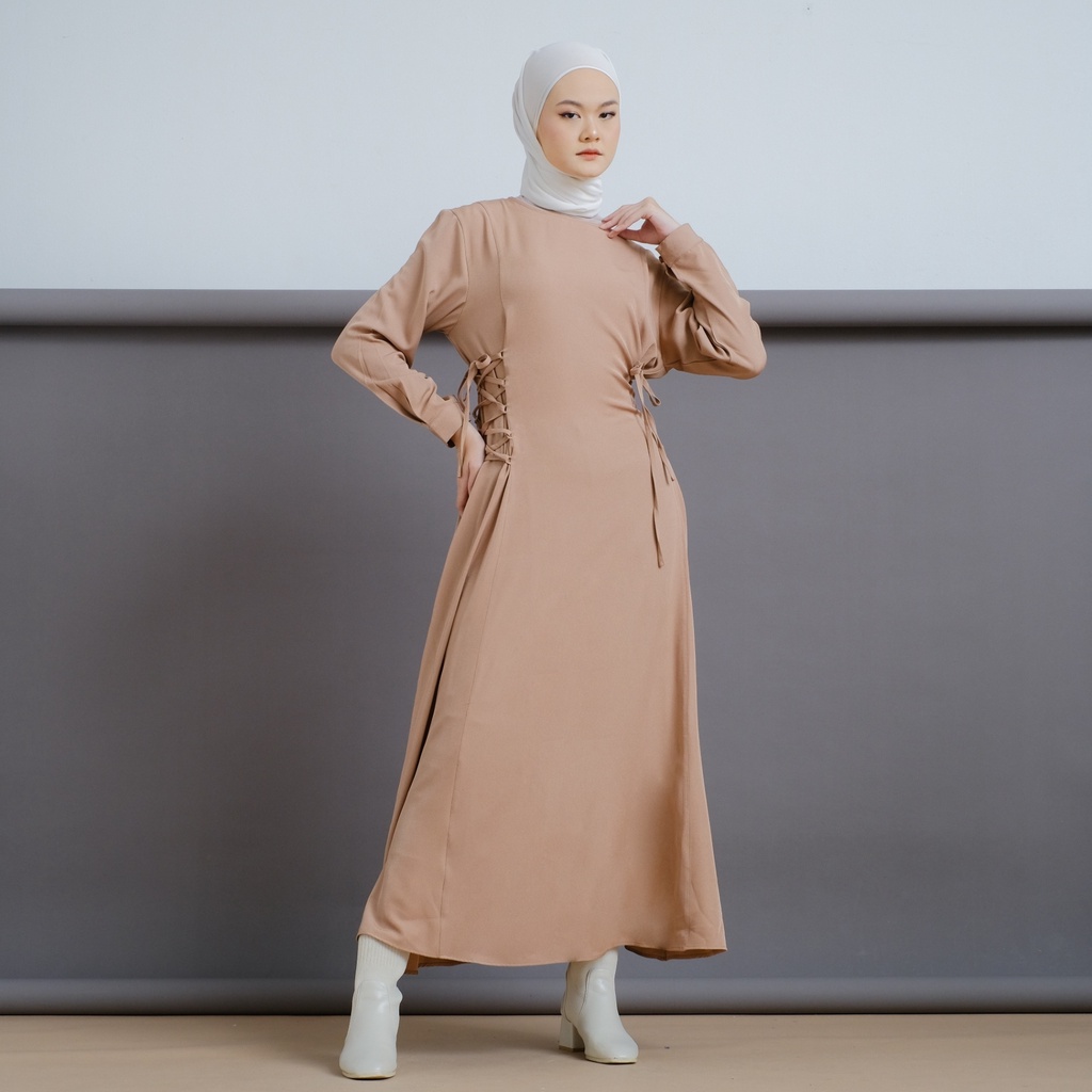 Mayoutfit Heynra Maxidress | Dress Gamis Muslim Wanita Tali Pinggang-Milo