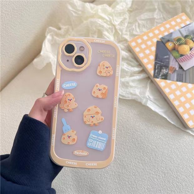 Soft Case Silikon TPU Transparan Motif Keju Cover iPhone 12 13 Se 2020 6 6S 7 8 Plus X XS XR 11 Pro Max