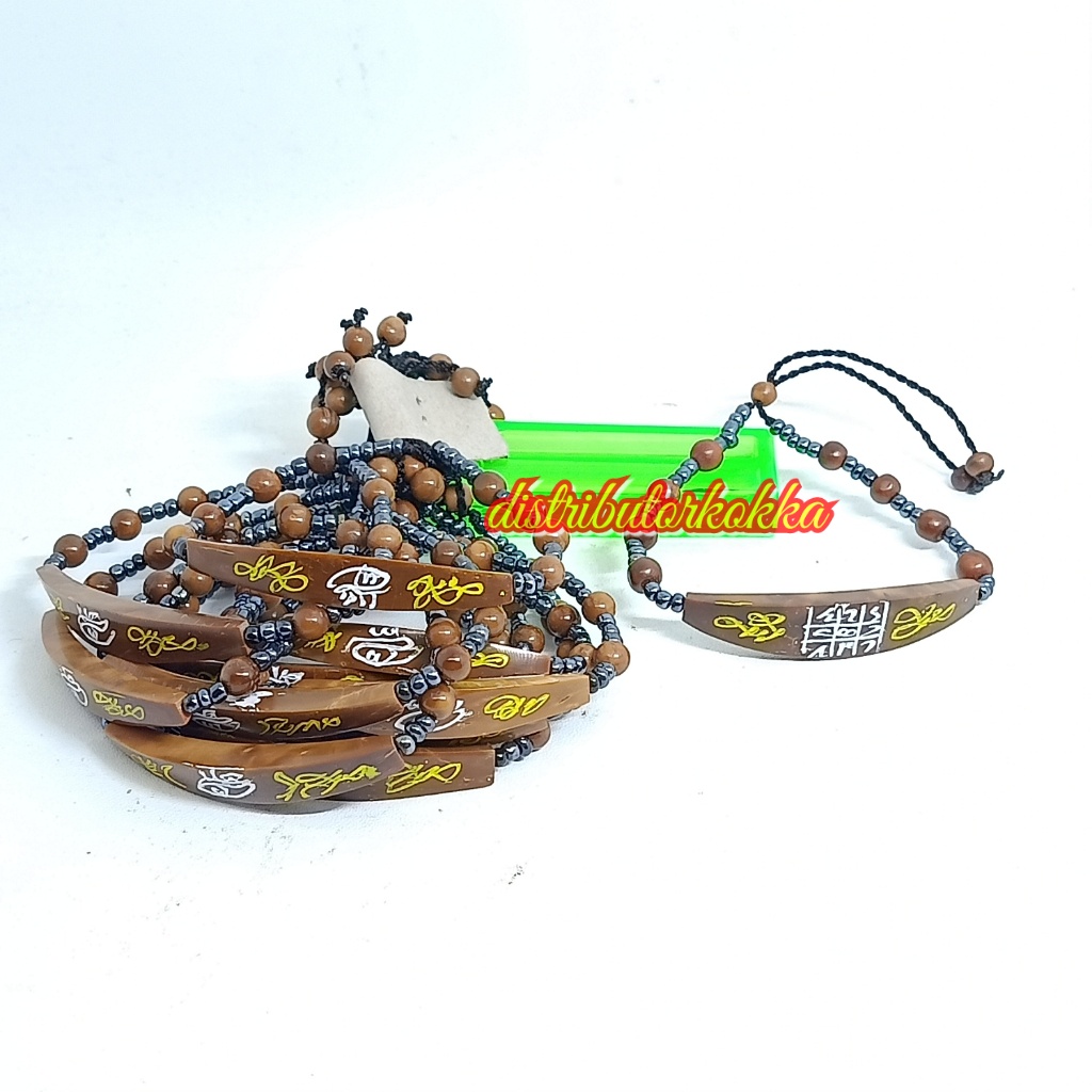 GROSIR 10pcs gelang kokka kaukah plat manik ukir CKLT