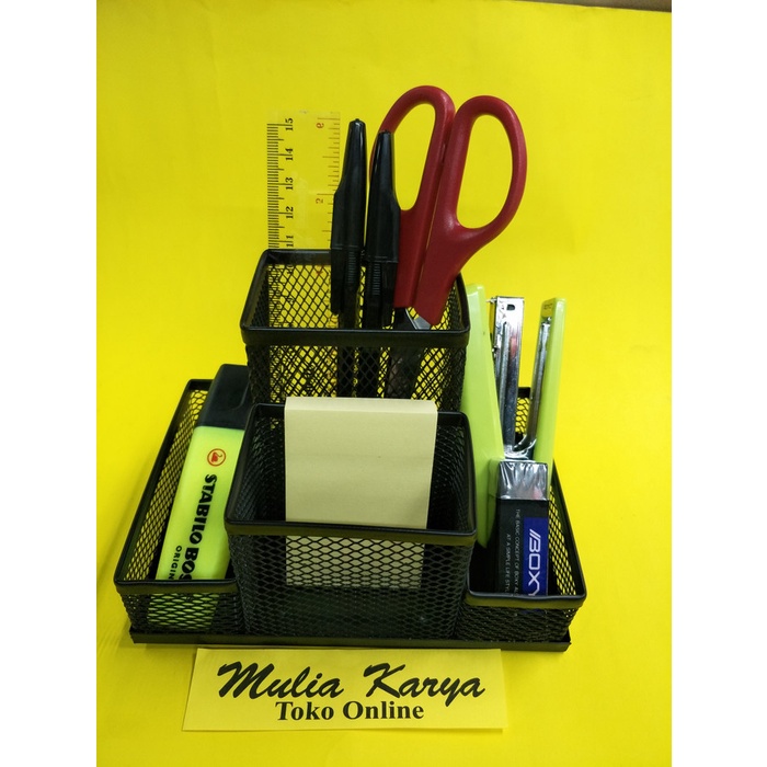 

READY Desk Set Jaring 4 sekat / Tempat pen Jala 4 sekat TERLARIS