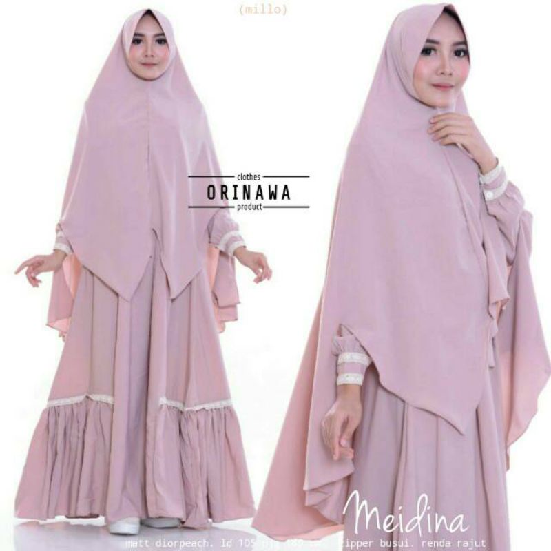 Setelan gamis + khimar MEIDINA syari orinawa | MEDINA ORI NAWA