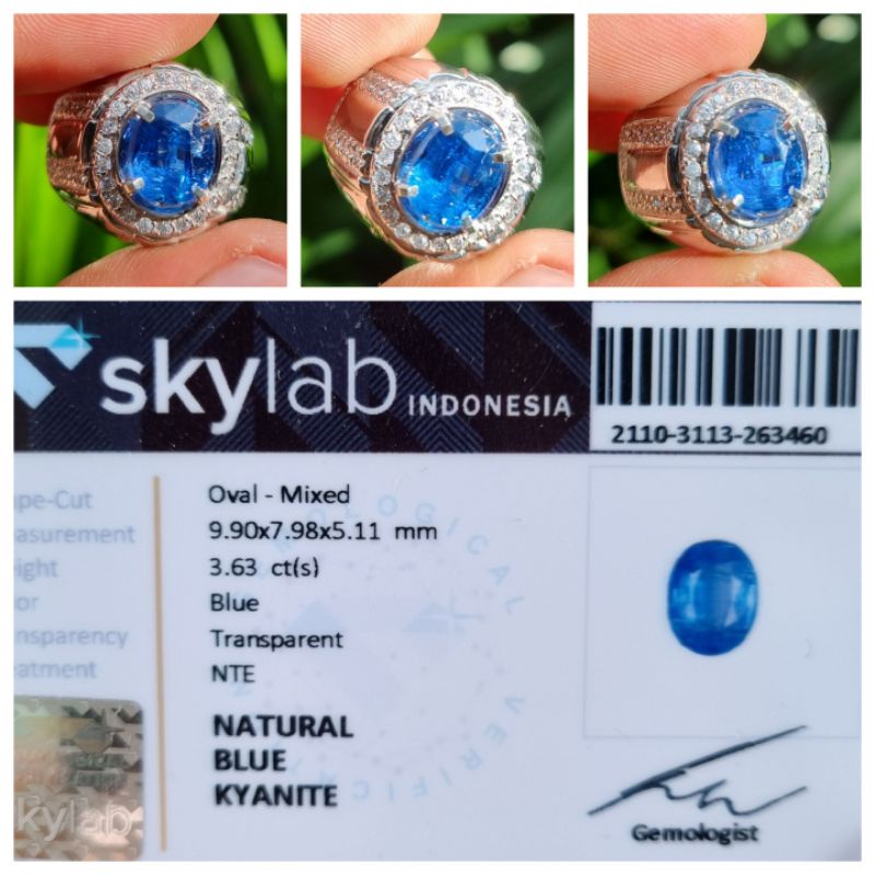 Natural Blue Kyanite Memo 3.63 crt