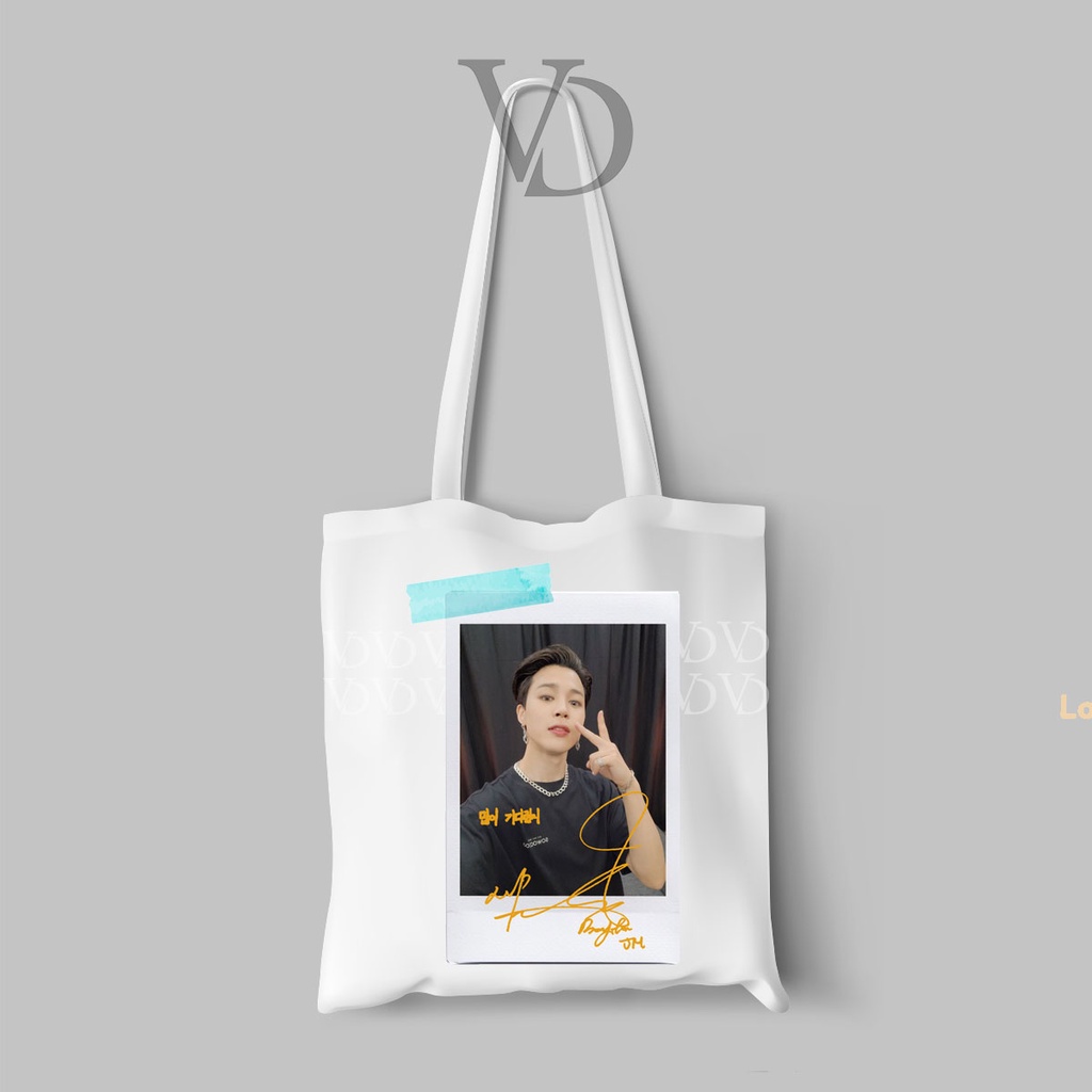 TOTE BAG LINE BAHAN KANVAS MOTIF kPOP