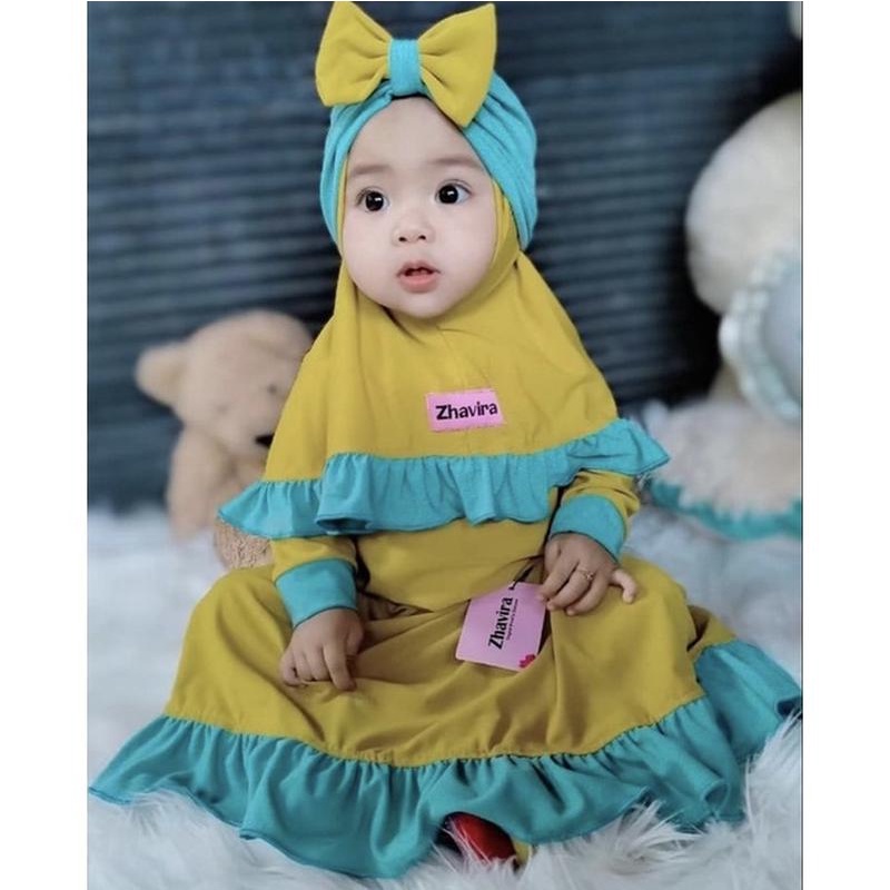 Gamis Anak Perempuan Murah 5-10 Th Delilah Saleha Lebaran Umur Usia 5 6 7 8 9 10 11 12 Tahun Murah G