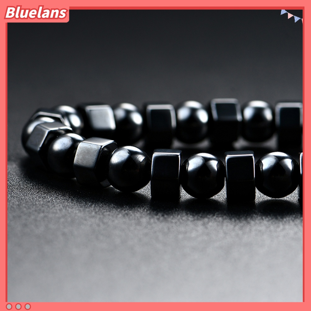 Kalung Manik-Manik Hematite Chakra Magnetik Warna Hitam Untuk Pria Dan Wanita