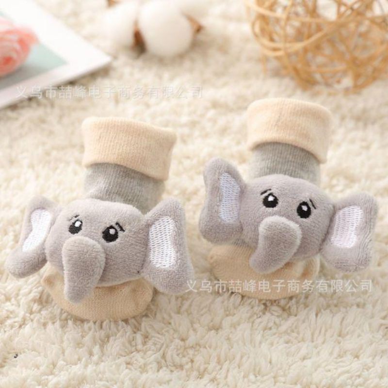 Kaos kaki bayi boneka 3D animal anti slip prewalker