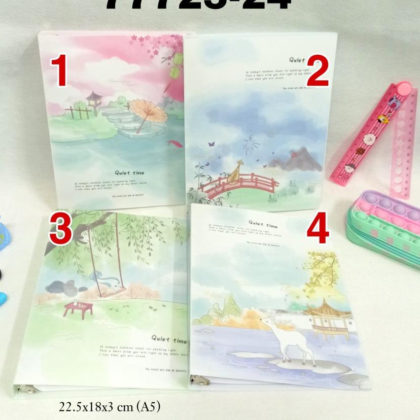 

Berkualitas BOS Binder Note A5 Motif Lucu Free Kertas Loose Leaf 50 Lbr/Buku 20Ring Besi/Buku Note/Bindernote