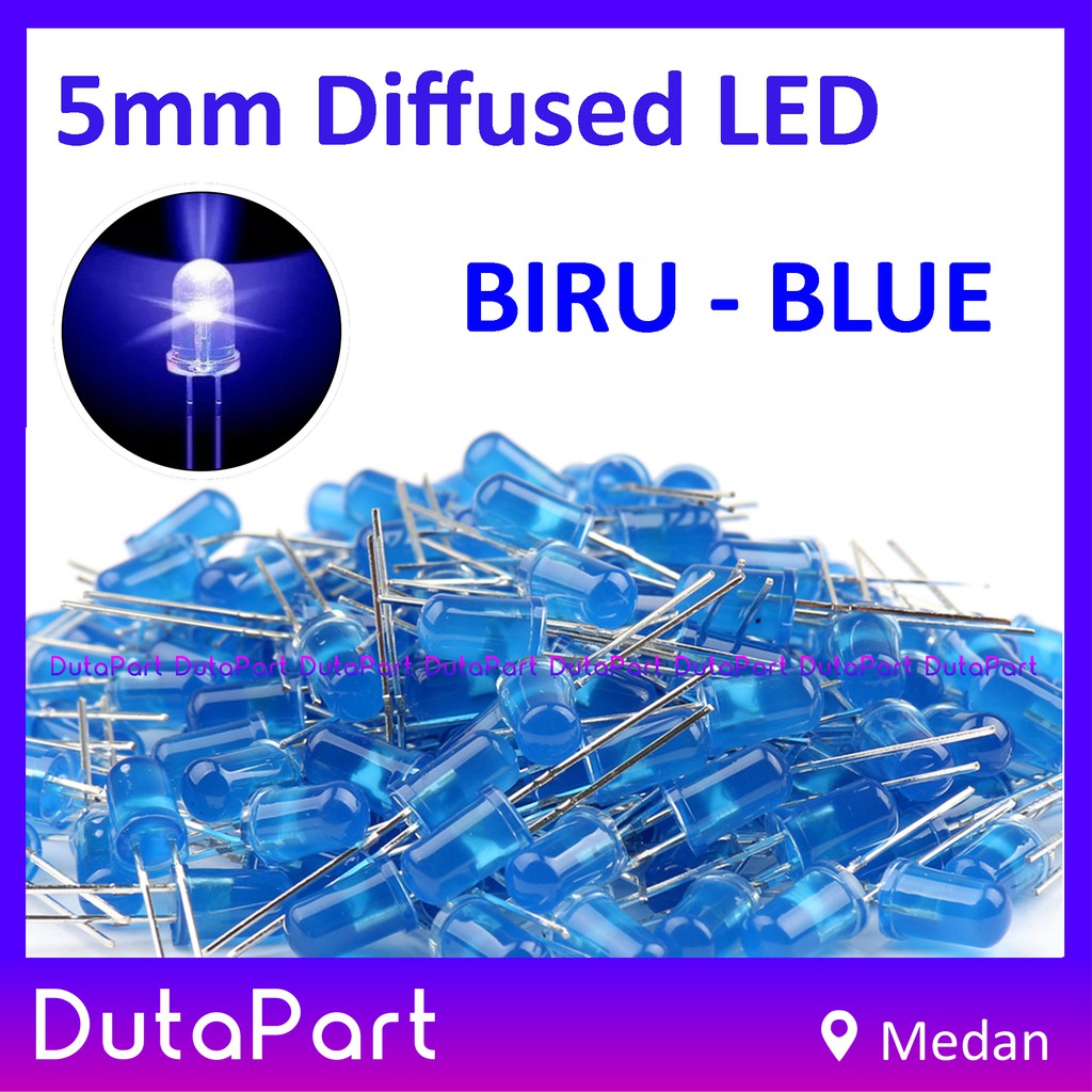 LED 5mm BIRU BLUE Diffused F5 LED Dioda KUALITAS BAGUS