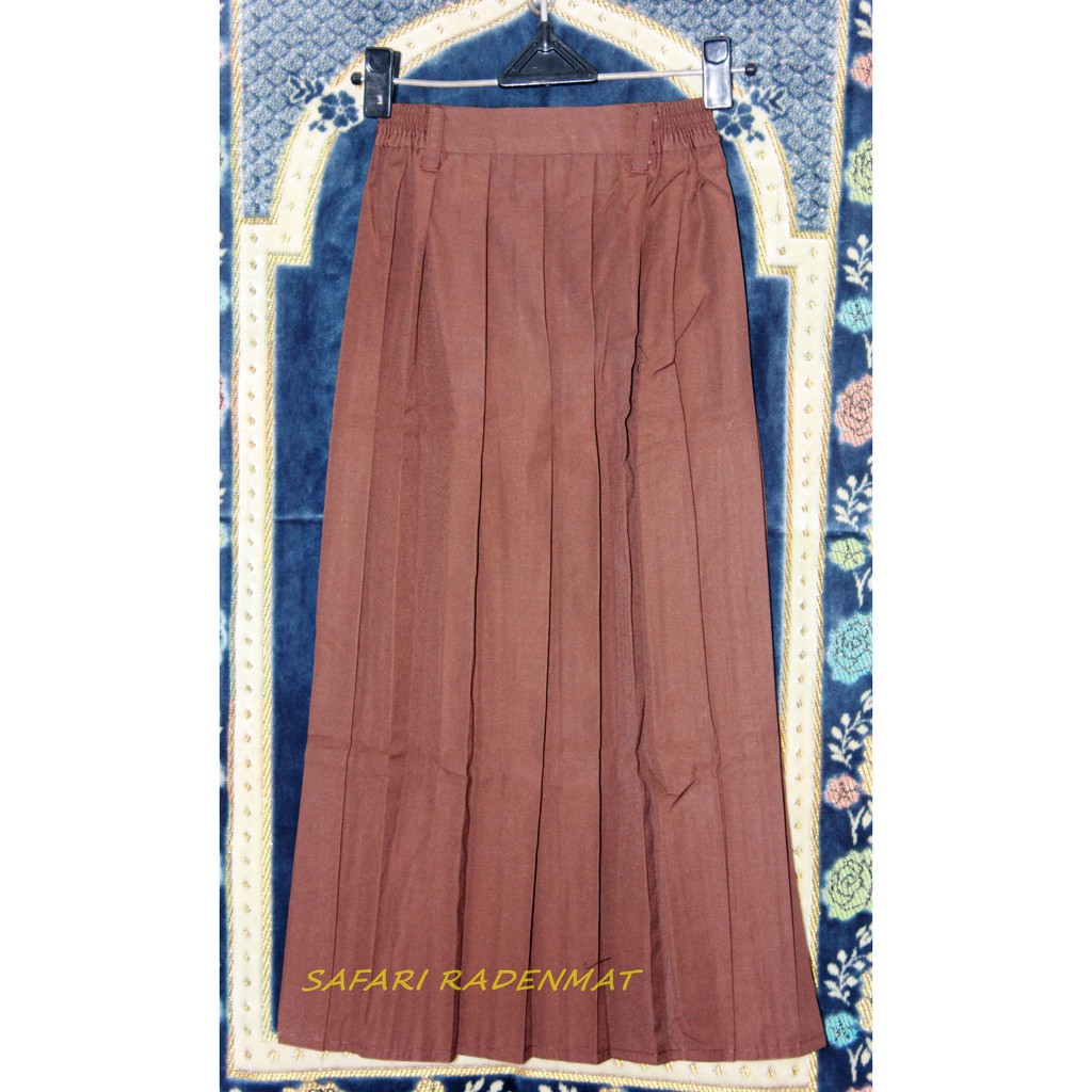 Rok Panjang Coklat Karet / Baju Sekolah / BAJU SAFARI RADENMAT