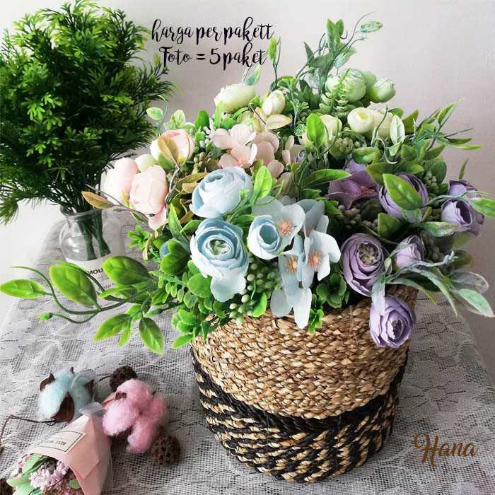 Bunga artifisial/bunga dekorasi hantaran/bunga plastik ranunculus