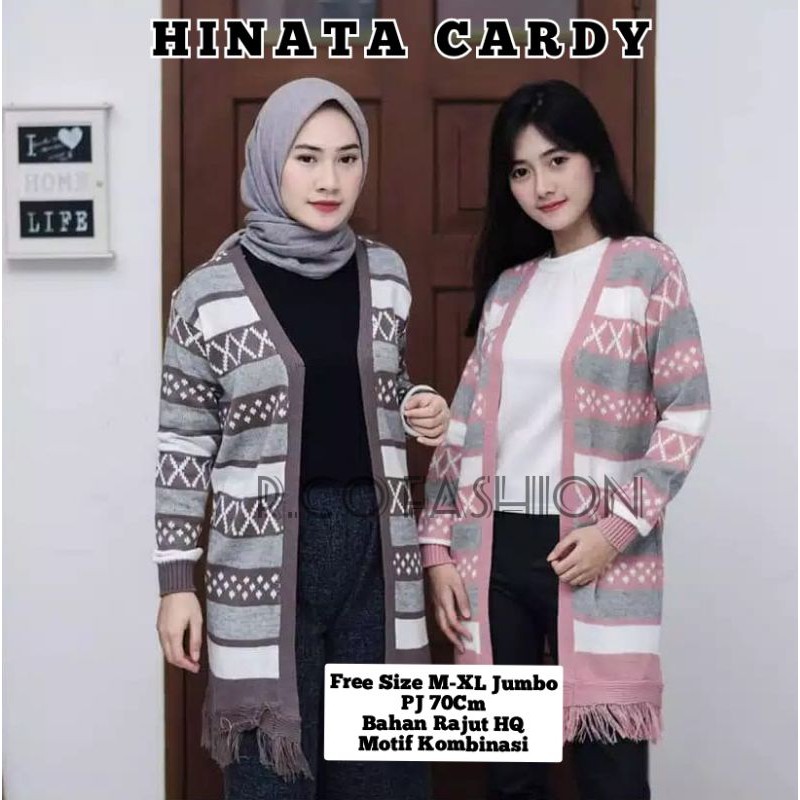 Cardigan Wanita Rajut Halus Long HINATA CARDY TRIBAL / Cardigan Rajut Wanita