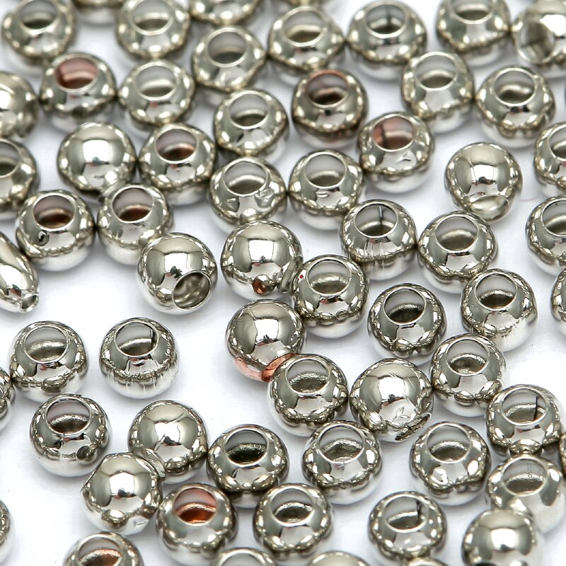 1000Pcs Manik Spacer Bola Stainless Steel 3MM Kraft Perhiasan DIY