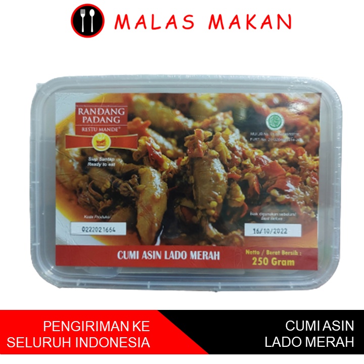 

Cumi Sambalado Merah Restu Mande 250gr