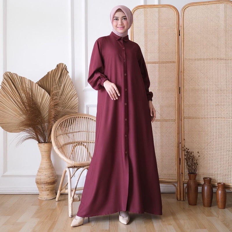 GAMIS NIDIA FULL KANCING BUSUI BUMIL DRESS