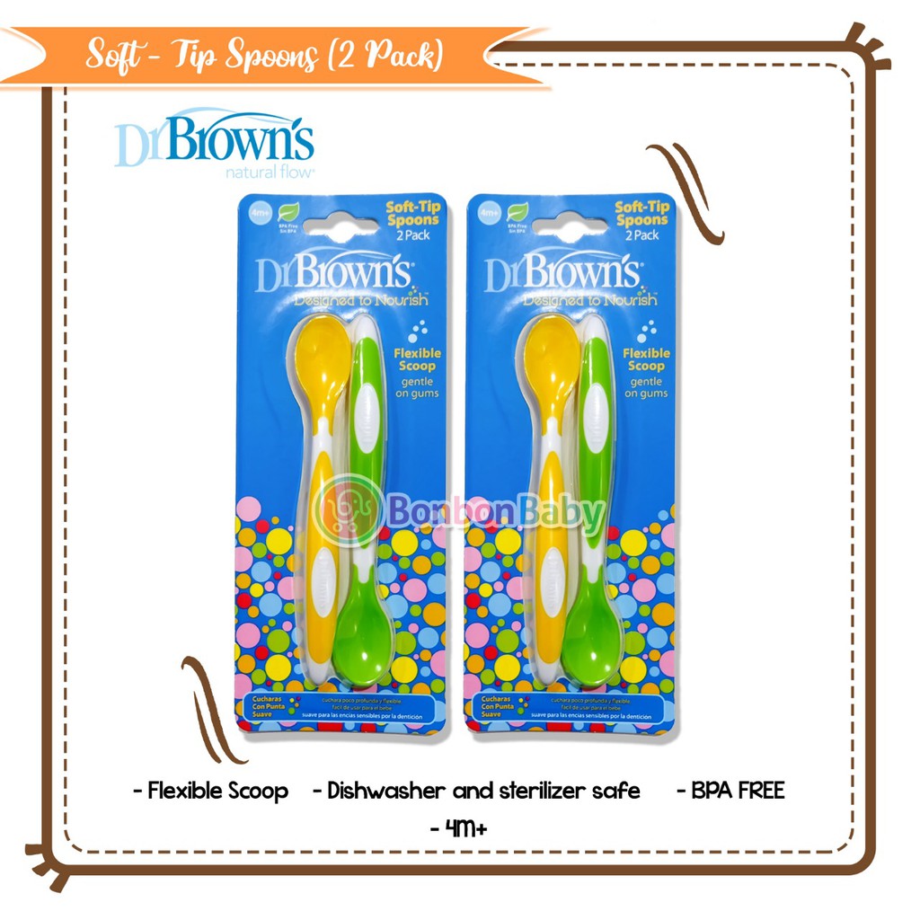 Dr Brown's Soft Tip Spoons Isi 2pcs TF011 / sendok bayi