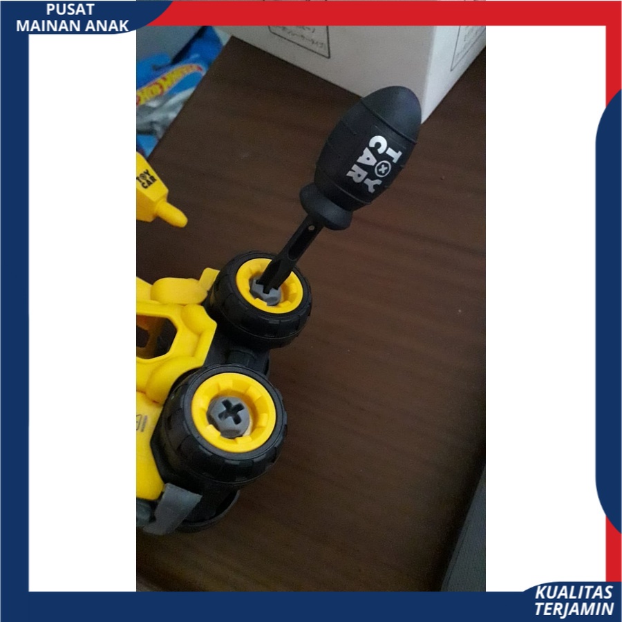 ( BISA COD ) Mainan Anak Mobil Truk Bongkar Pasang DIY Obeng Toy Car Mixer Truck 1 set Kemasan Kantong