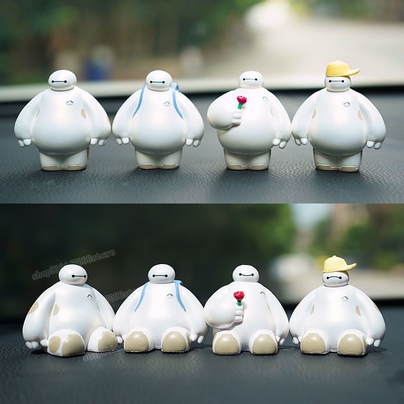 Big Hero 6 Baymax PVC Car Decoration Figure Robot Cartoon Decoration Toy Blind Box