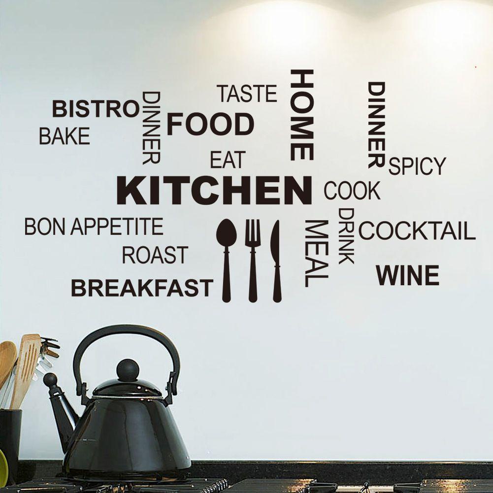 Solighter Stiker Huruf Dapur Kitchen Removable Dekorasi Rumah Quotes Mural Decal
