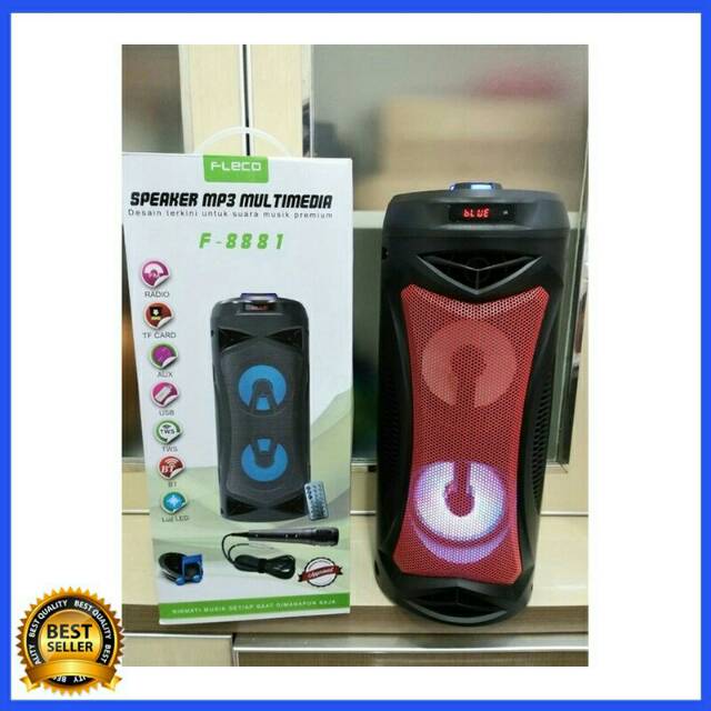 SPEAKER BLUETOOTH FLECO F2999/F8881 FREE MIC BOOMBOX KARAOKE RADIO FM/SALON AKTIF WIRELES MP3 USB