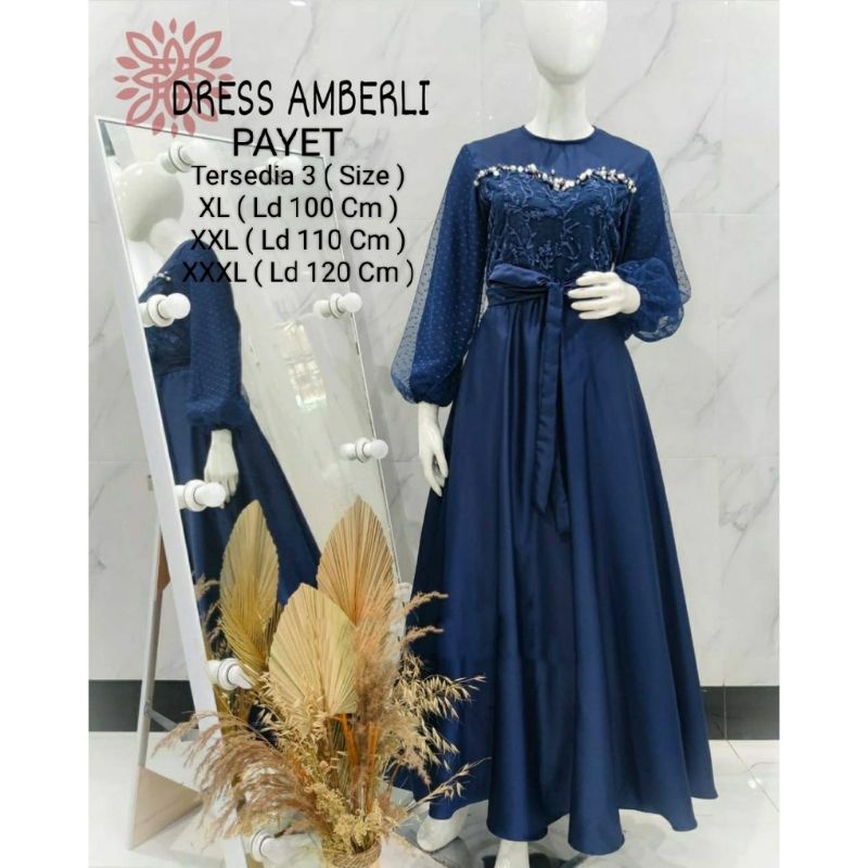 COD☑️PRODUK TERBARU/PAKAIAN GAMIS TERBARU/MAXI AMBERLI DRESS 3 SIZE XL-XXL-XXXL/MATT MOSCREPE MIX TILLE DAN BROKAT/PAKAIN MUSLIM TERBARU/PAKAIAN GAMIS TERBARU/GOOD QUALITY